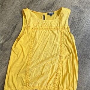 Democracy Bright Yellow Embroidered Blouse